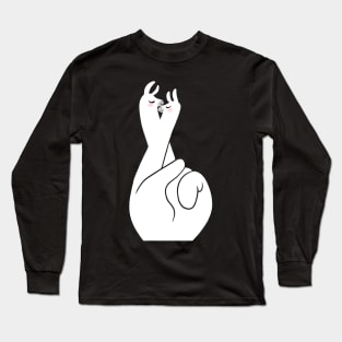 Crossed Fingers Llama Long Sleeve T-Shirt